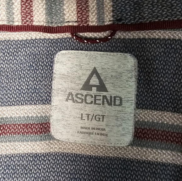 Ascend Men's Striped Button-Up Organic Cotton Jacket Shacket Shirt Large Tall - Picture 8 of 14